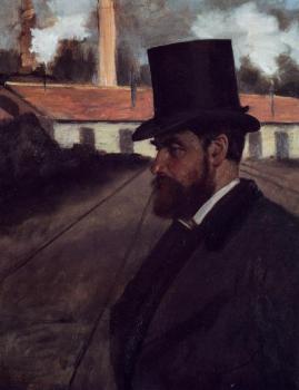 Edgar Degas : Henri Rouart in front of His Factory